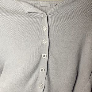 lilac cropped button up sweater